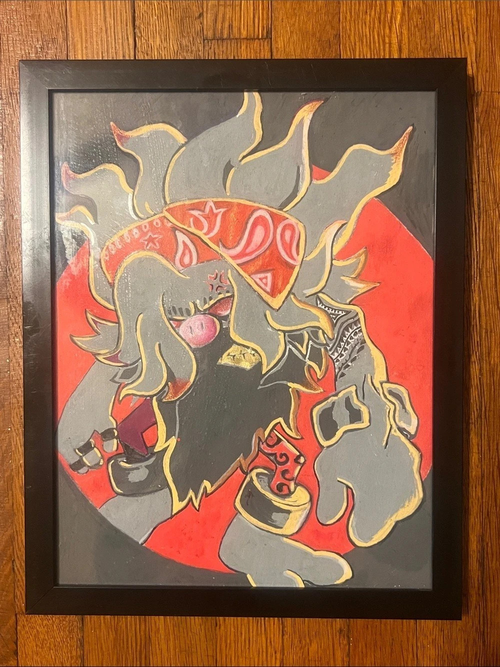 Annihilape (Pokémon) x Jacob Fatu (wwe) hand drawn artwork *frame not included*